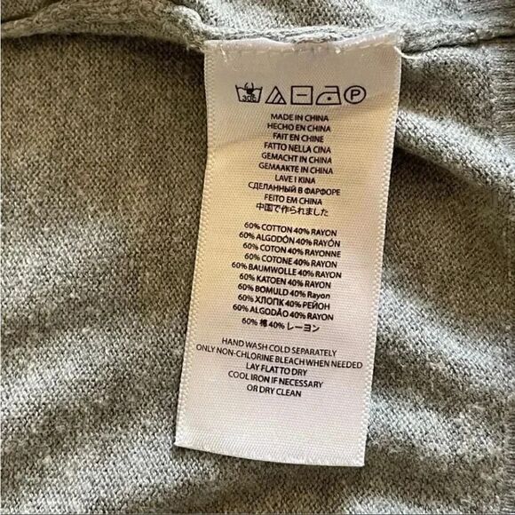 Michael Kors Gray Asymetrical Long Sleeves Knit Drape Open Front Cardigan L - Picture 10 of 14